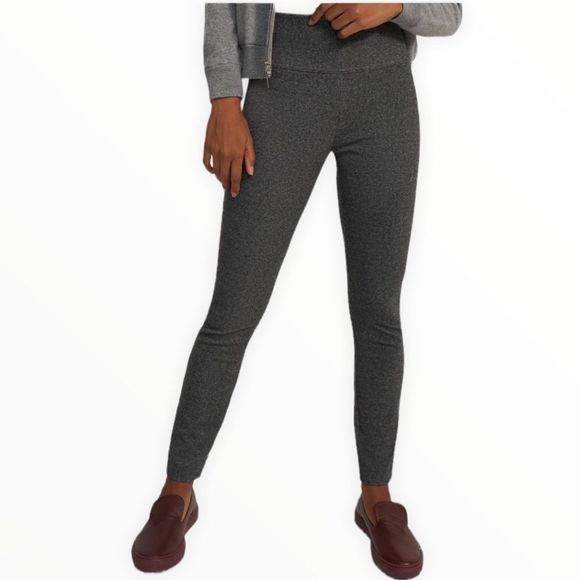Theory Yoke High Rise Ankle Length Legging in Grey Marled Compact Knit - Picture 1 of 13
